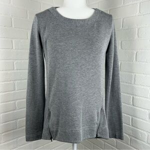 Gray Sweatshirt with Zipper Details